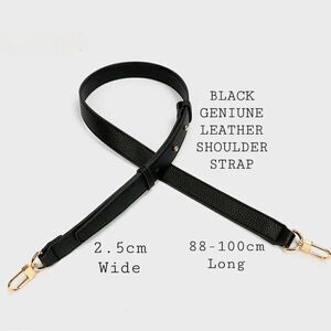 Long shoulder straps GENIUNE LEATHER NEW BLACK